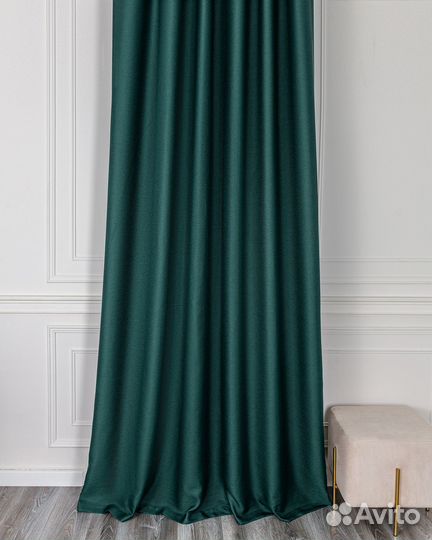 Шторы рогожка Орфей Виридиан