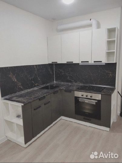 Кухня угловая графит со столешницей