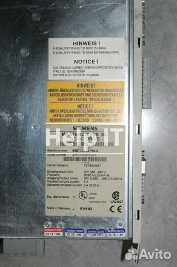 Сервопривод Siemens masterdrives 6SE7013-0EP50-Z