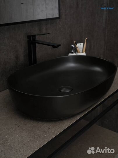 Раковина Gid Lago Bm1348 53355 черная матовая, 61x41x13.5