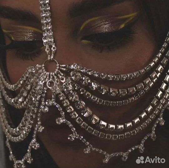 Украшение для лица, tico, бурга, маска из цепочки