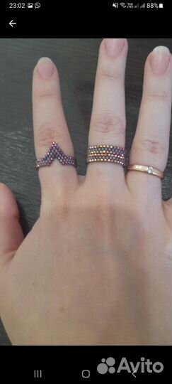 Кольцо из японского бисера