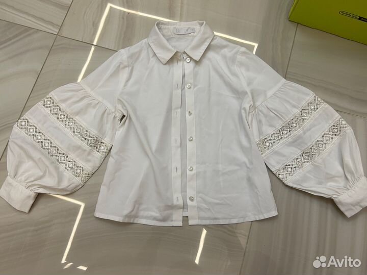 Блузка школьная рубашка 134