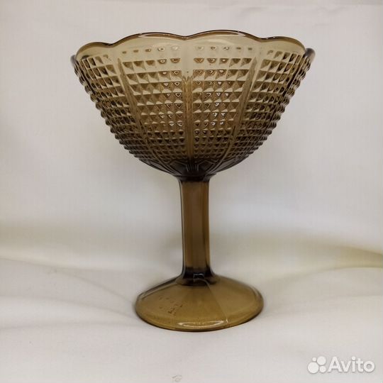 Вазочка Неман Дымчатое Коричневое Стекло