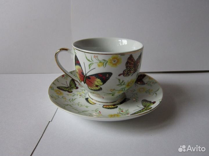 Чайная пара 4 шт. бабочки, yamasen gold collection