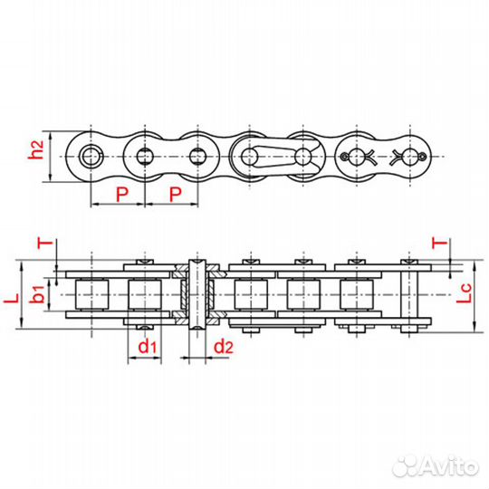 Звено соединительное 12B-1C/L.PCL TEK-KOM