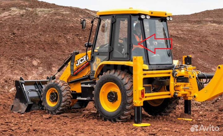 Стекло кузовное левое глухое JCB 3CX/4CX/5CX индия