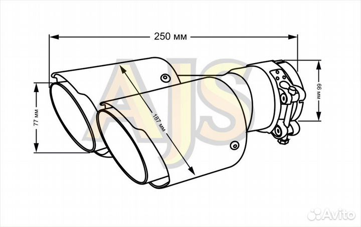 Насадка на глушитель Akrapovic style двойная с кар