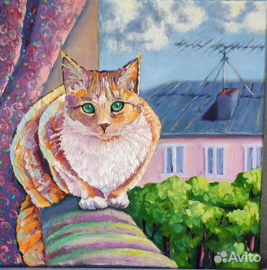 Картина с кошкой