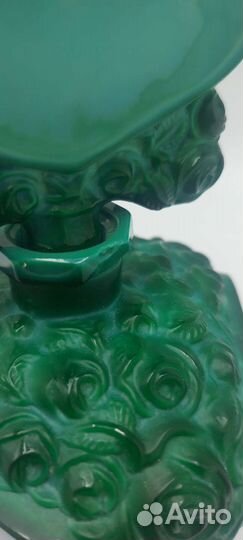Антикварный флакон для духов малахитовое стекло