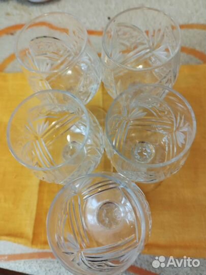Рюмки на высокой ножке. СССР. Хрустальные
