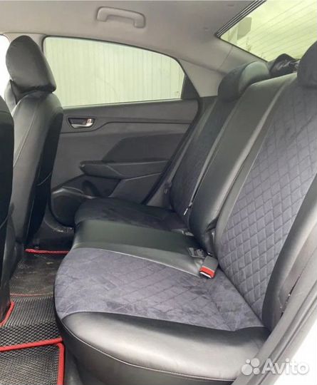 Чехлы Kia Rio 4 Алькантара ромб