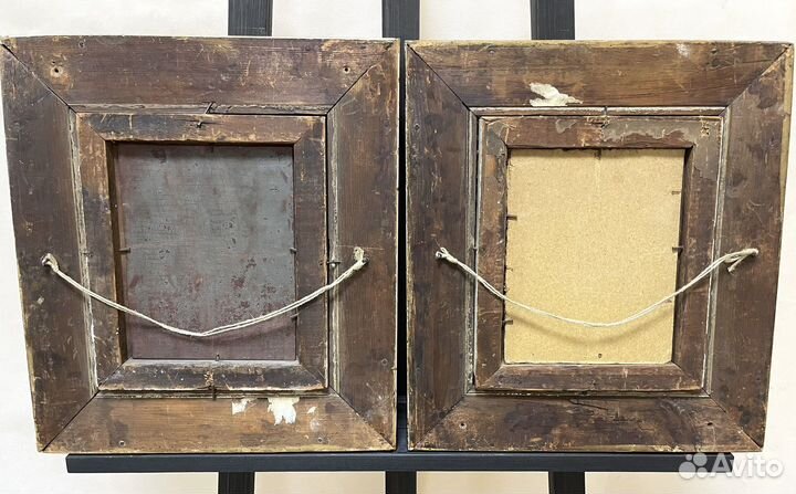 Парные антикварные картины 