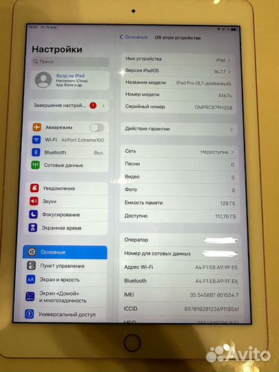 iPad pro 9.7 128gb