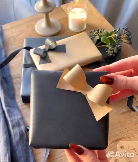 Бант бантик бумажный крафт 15шт одним лотом