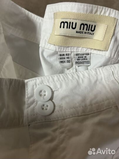 Брюки Miu Miu белые