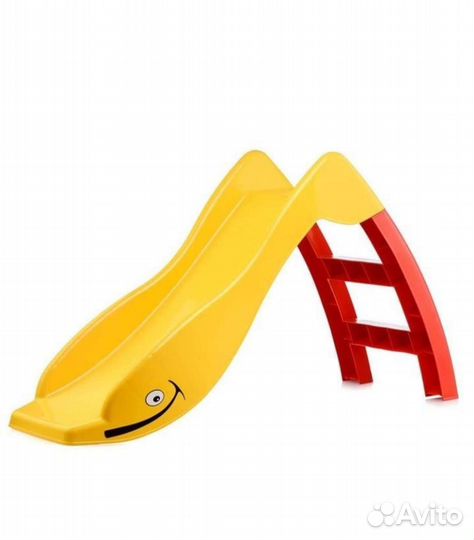 Детская горка пластиковая для дома/улицы,зелен+жел