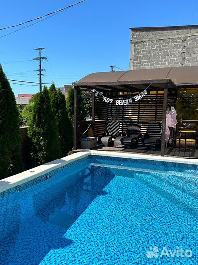 Сауна, теплый бассейн, зона барбекю, беседка