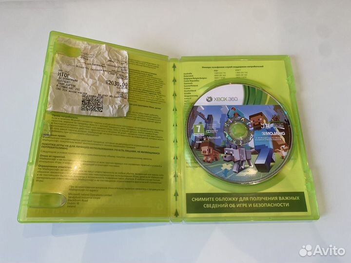 Диск Minecraft XBox 360 лицензия