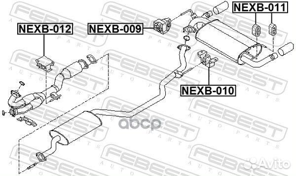 Nexb009 кронштейн крепления глушителя Nissan M