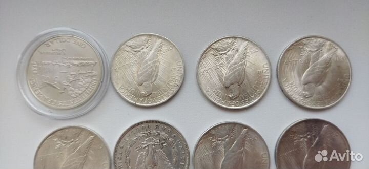 США 1 доллар, 50 центов. Серебро