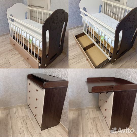 Продам комплект кроватка +комод пеленальный стол