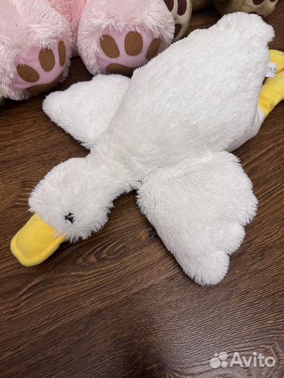 Мягкие игрушки мишка гусь заяц собака