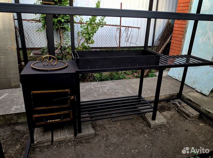 Мангал с печкой под казан