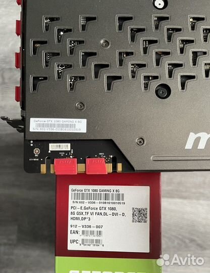 Видеокарта MSI GeForce GTX 1080 gaming X 8gb