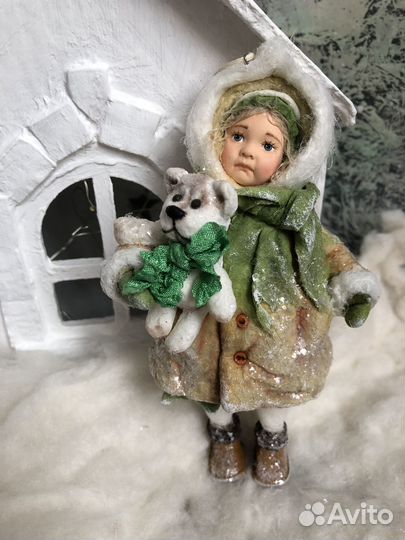 Ватная елочная игрушка