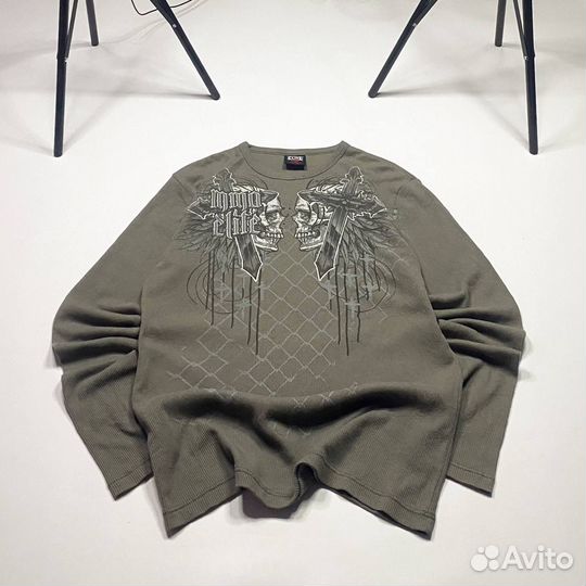 Лонгслив вафельный mma elite tapout mps affliction