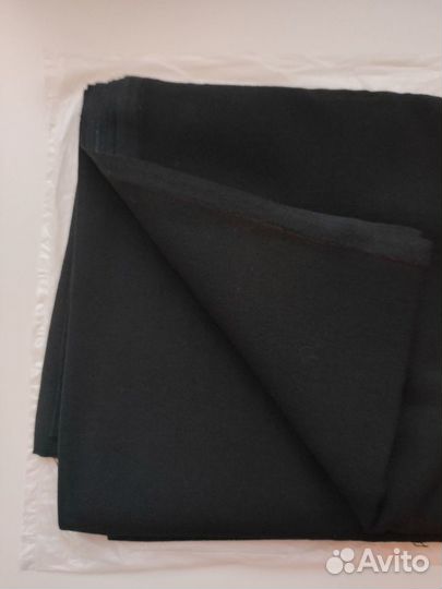 Ткань винтажная СССР тонкая шерсть черная 1,9 м