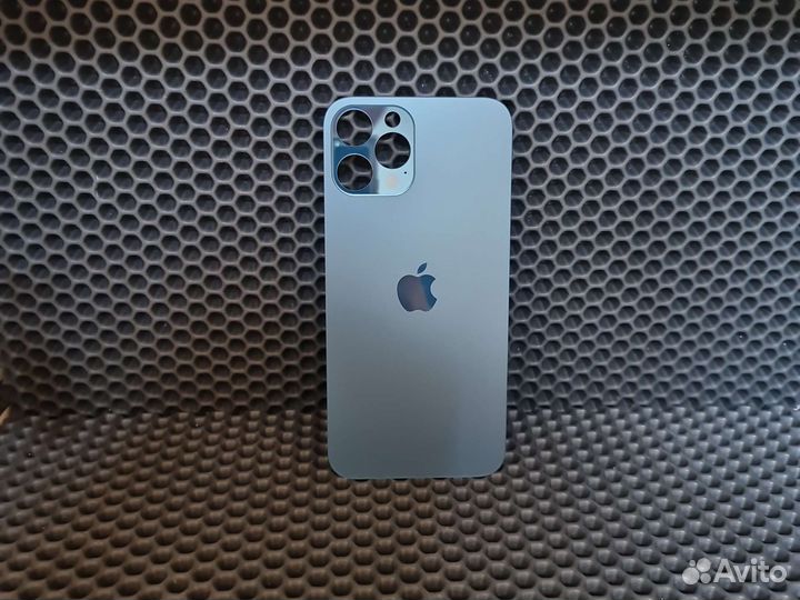 Заднее стекло iPhone 12 Pro Max синeе