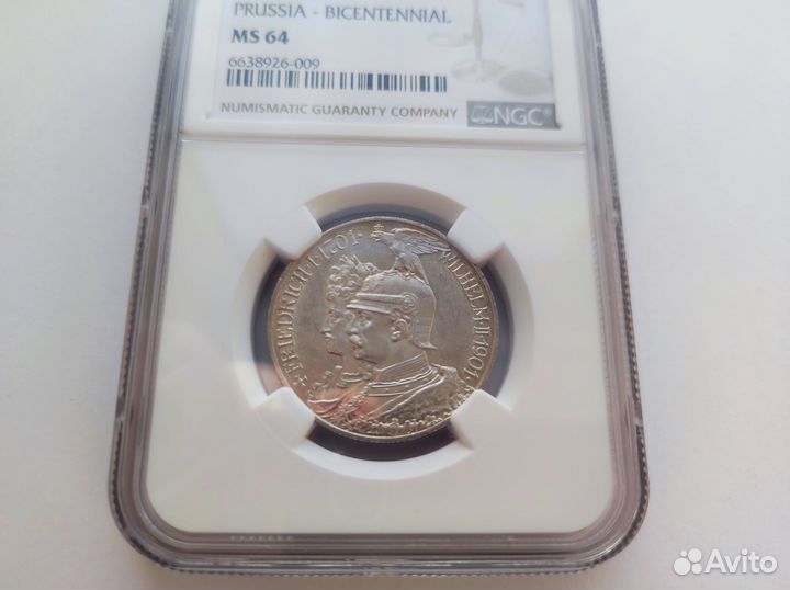 2 Марки 1901 А Пруссия NGC MS 64