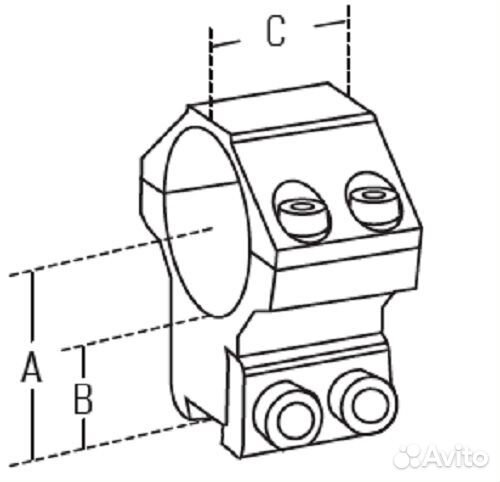 Кольца Leapers UTG AccuShot 25,4мм, на призму 11 м