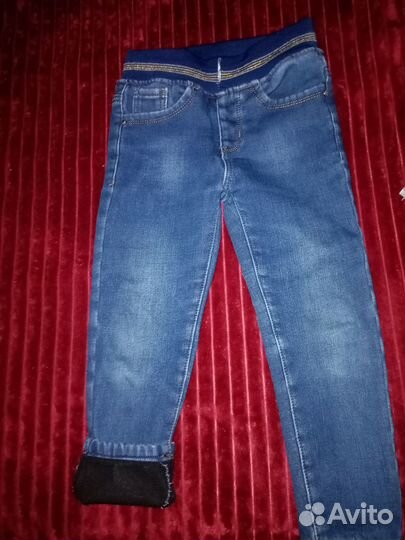 Джинсы утеплённые для девочек 116 рост