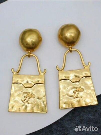 Шикарные клипсы Vintage Karl Legerfeld