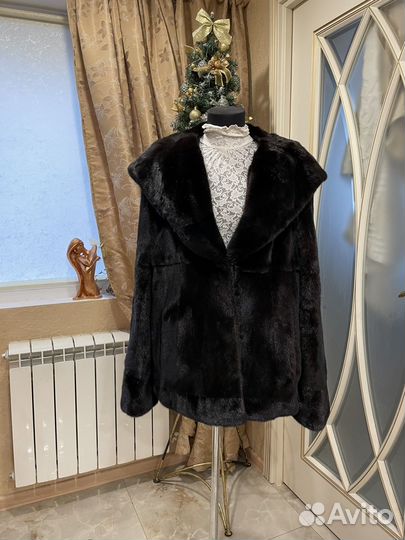 Шуба норковая с капюшоном 50-56