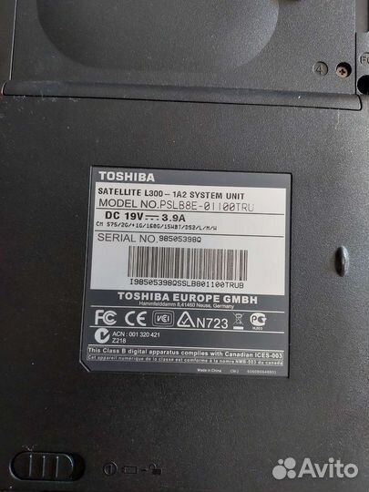 Ноутбук toshiba satellite L300, DVD проигрыватели