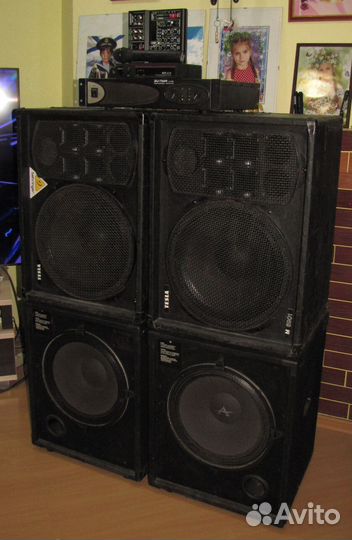 Колонки Pro 1080-4320W Усилитель Микшер Микрофон