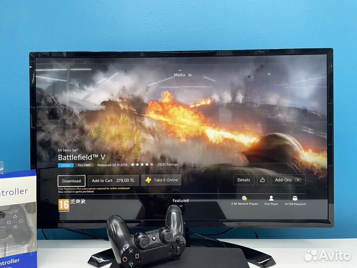 Sony playstation PS4 FAT + 100 игр подписка на год