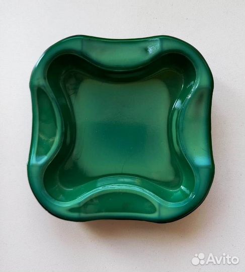 Пепельница малахитовое стекло,Богемия,Чехословакия