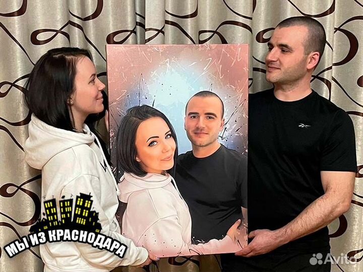 Портрет по фото на холсте в Краснодаре быстро