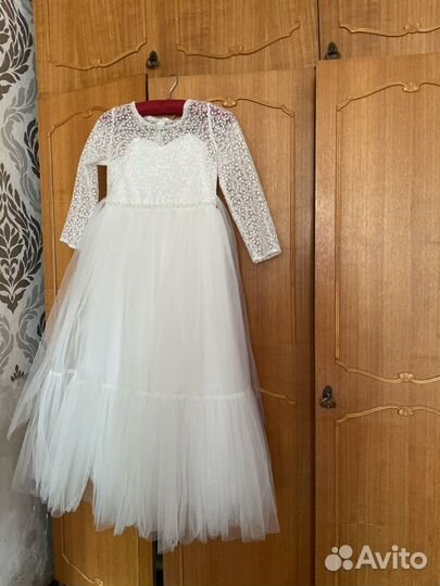 Платье для девочки 146 белое