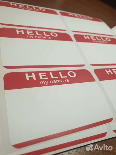 Стикеры hello my name is 50шт