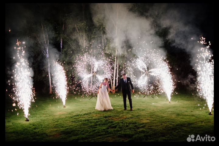 Фейерверк на свадьбу. Холодные фонтаны. Огнепад