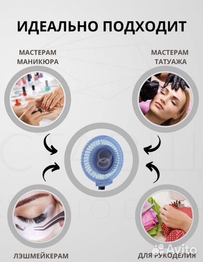 Лампа Лупа напольная, настольная. Новая