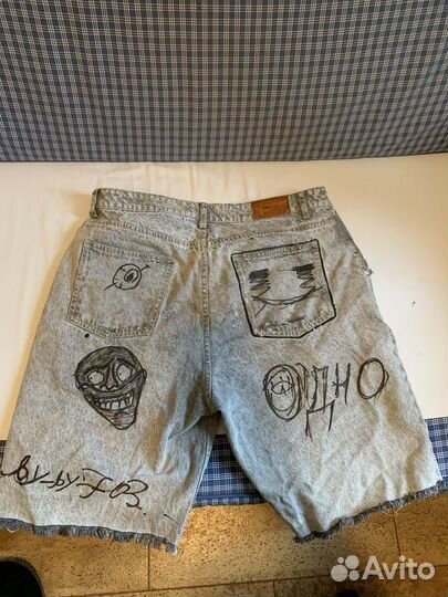 Джинсовые рэп шорты