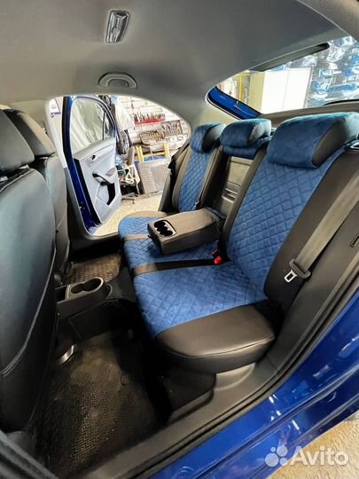 Авточехлы из алькантары Ромб VW Polo II Автопилот