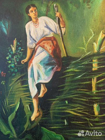 Картина маслом на холсте старинная